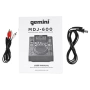 Gemini MDJ-600 Tabletop USB/CD Media Player DJ MIDI Controller + Power Strip