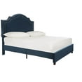 thumbnail image 3 of SAFAVIEH Theron Modern Elegant Upholstered Bed Frame with Nail Heads, Queen, Navy, 3 of 8