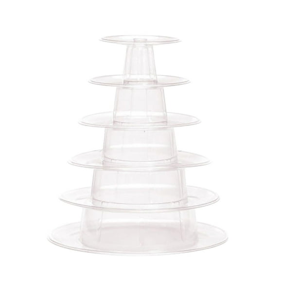 6 Tiers Round Macaron Tower Stand Cake Round Tower Macaron Plastic Display Stand 6-Layer Cake Rack, 1 6-Tier Round Plastic Cake Tower, Rack Sale