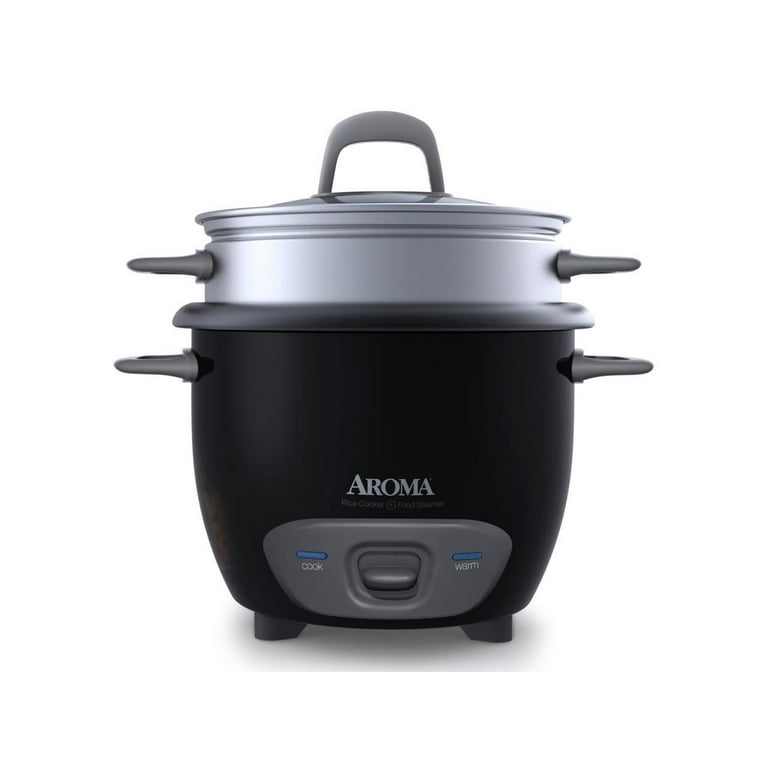  Aroma Housewares 6-Cup (Cooked) Pot-Style Rice Cooker and Food  Steamer, Black ARC-743-1NGB: Home & Kitchen