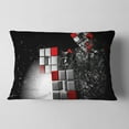 thumbnail image 2 of Designart Fractal 3D Red White Cubes - Contemporary Throw Pillow - 12x20, 2 of 5