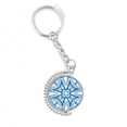 thumbnail image 1 of talavera decorative pattern blue ilustration rotatable keyholder disc accessories chain clip, 1 of 3