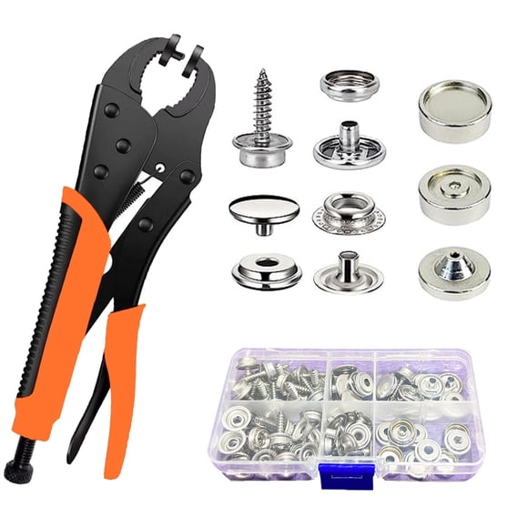 Herramienta Ajustable para Broches a Presión FUZHIJIA con 60 Juegos de Broches de 15 mm