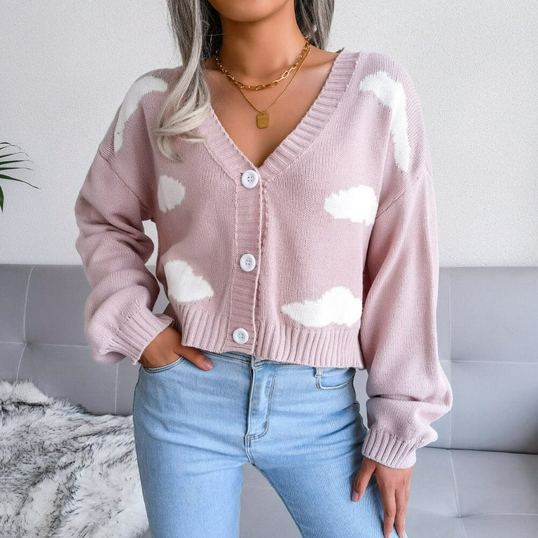 YCNYCHCHY Preppy Korean Sweaters Women Cloud Harajuku Fashion V