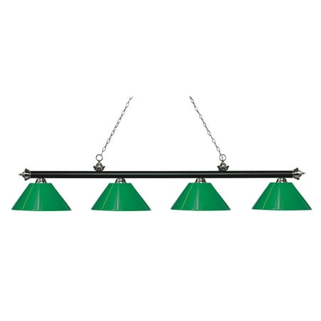 - Island Lighting 4 Light With Matte Black and Brushed Nickel Finish Steel Medium Base Bulb 14 inch 240 Watts
