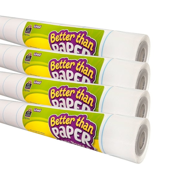 Teacher Created Resources Better Than Paper Bulletin Board Roll Lined, 4-Pack