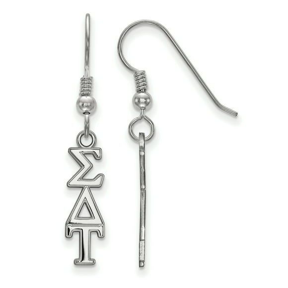Sterling Silver LogoArt Sigma Delta Tau XS Dangle Earrings Sterling Silver Earrings
