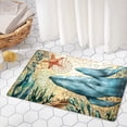 thumbnail image 1 of Fuoxowk Whale Starfish Bath Mat for Bathroom,Non-Slip Soft Absorbent Coastal Bath Rugs,Cute Bath Mat for Bathroom,Quick Dry Bath Mat for Bathroom Floor,Tub and Shower,Ocean Bathroom Decor,16"x24", 1 of 5