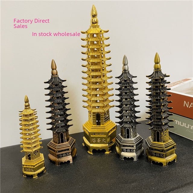 Torre de metal Wenchang, piso 9, piso 13, decoración de oficina en casa, artesanías, adornos, atracciones turísticas, colección de recuerdos