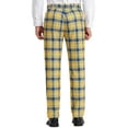 thumbnail image 3 of INSPIRE CHIC Men's Pant Checked Prom Formal Regular Fit Suit Pant 34 Yellow Blue, 3 of 7