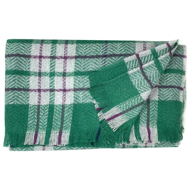 Bufanda grande de celosía cálida de invierno con rejilla grande y Mantón largo de moda