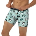 thumbnail image 3 of Xecao Winter Skiing Penguin Print Boxer Briefs for Men's Stretch Moisture-Wicking Underwear, Mid-Rise Classics breathable fabric, 3 of 7