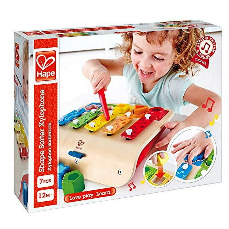 Hape E0334 Shape Sorter Xylophone and Piano - Wooden Instrument Toy 