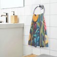 thumbnail image 3 of Yayeee 100% Cotton Hand Towels for Bathroom 16" x 28" Soft Absorbent Kitchen Towel, Orange Colorful Flowers, 3 of 7