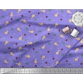 thumbnail image 1 of Soimoi Purple Rayon Fabric Leaves,Heart & Bird Cartoon Decor Fabric Printed Yard 42 Inch Wide, 1 of 1