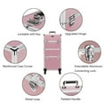 thumbnail image 5 of Omysalon 2 in 1 rolling cosmetic makeup train case for professional with mirror, black makeup Travel trolley, 5 of 9