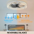 thumbnail image 4 of Low Profile Ceiling Fan with Lights: Modern Flush Mount Ceiling Fans with Lights and Remote Control, Dimmable LED 3 Color 6 Speeds Timing Reversible Blades Ceiling Fans for Bedroom Living Room, White, 4 of 11