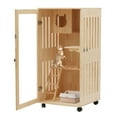 thumbnail image 4 of 2-Story Wooden Cat House Comfortable Shelter Multi-Feature Cat Condo Ventilation, 4 of 12