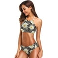 thumbnail image 3 of Dreamtimes Daisy Flowers White Dots Swimsuits Padded Bikini Sets Sexy Swimwear for Women, Small, 3 of 7