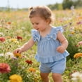 thumbnail image 5 of REDARER Toddler Crinkle Cotton Bow Strap Top and Bloomers Two-Piece Summer Outfit,6-12 Months, 5 of 5