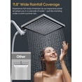 thumbnail image 6 of 11.8 Inch Rain Shower Head with 6 Modes Handheld Water Spray，High Pressure Showerhead Combo with 11 Inch Adjustable Extension Arm, Chrome, 6 of 8