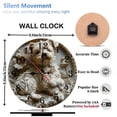 thumbnail image 2 of 10-Inch Silent Wooden Wall Clock, " Floral Clock Dog Sculpture "  Silent Non-Ticking Clock, Battery Operated (AA Batteries Not Included), Artistic Home Decor, 2 of 8