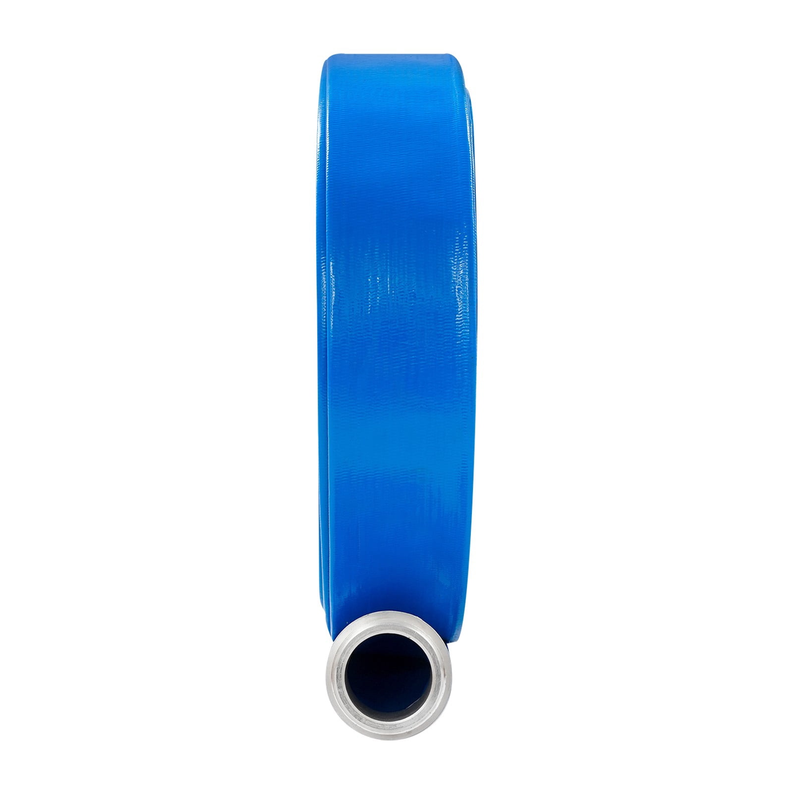 Blue Heavy Duty Water Discharge Hose, Polyester Fibre & PVC Material, 90PSI Working Pressure, 2 Inch Inner Diameter 100FT Flexible Irrigation Pipe