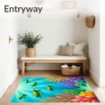thumbnail image 3 of ODIKA 6'x9' Machine Washable Non-Slip Area Rug, Tropical Reef Bathroom Accessory Shower Curtain High Traffic Rug, Blue, 707490, 3 of 7