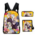 thumbnail image 3 of Shiro Seijo to Kuro Bokushi Merch Role Play 3pcs/set Zipper Backpack 3D Print Waist Bag Work Travel Cartoon Backpack, 3 of 6