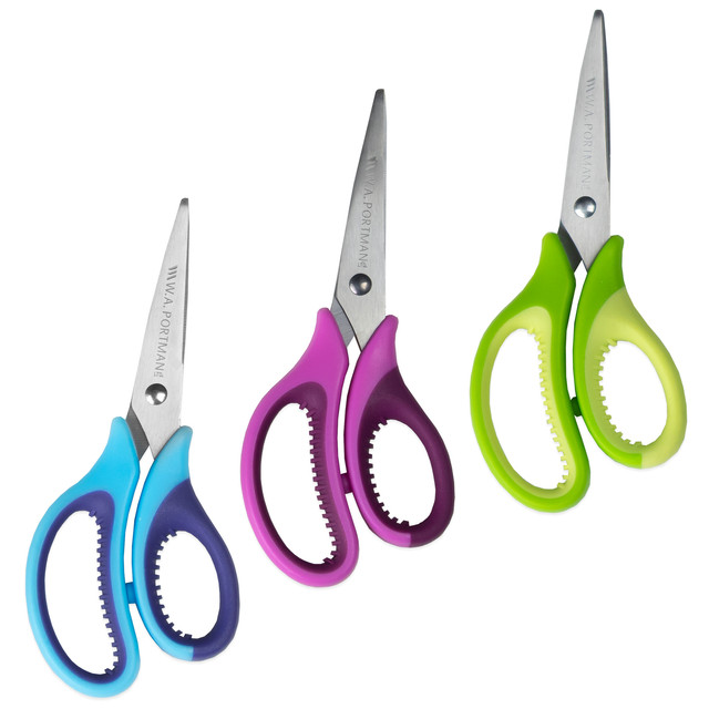 WA Portman Kids Scissors, Pointed Tip, 3 Pack of Scissors