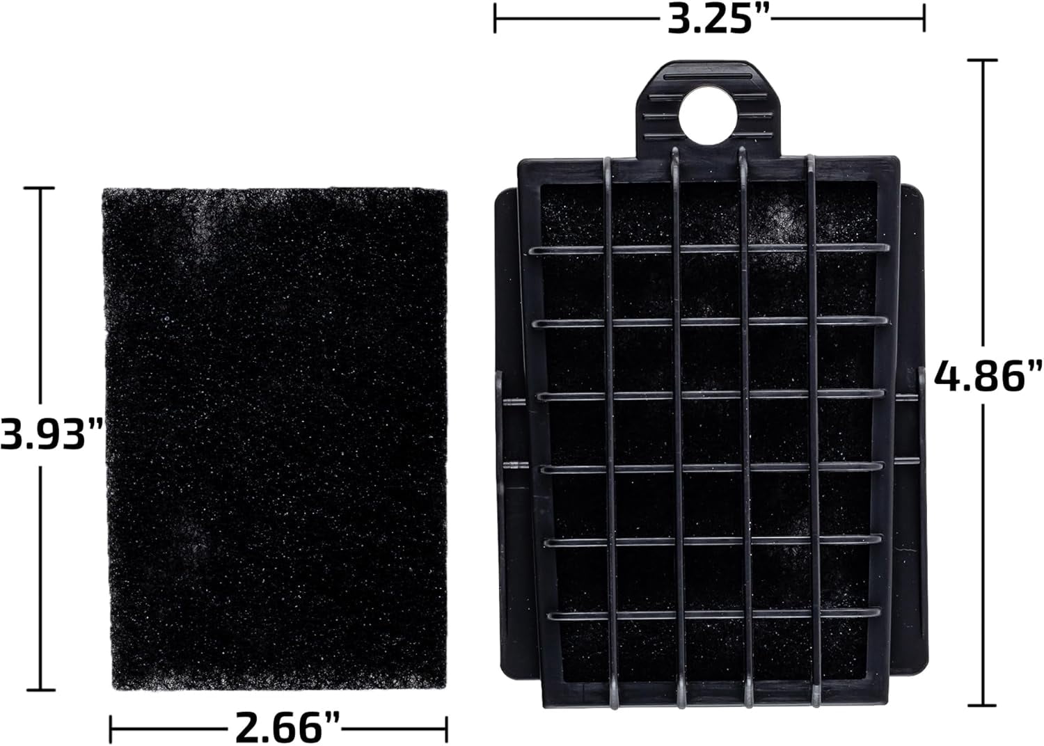 OVENTE Motor Foam Replacement Filter for Electric Vacuum Cleaner ST1600, Easy to Attach, Washable and Reusable, Black ACPST16713