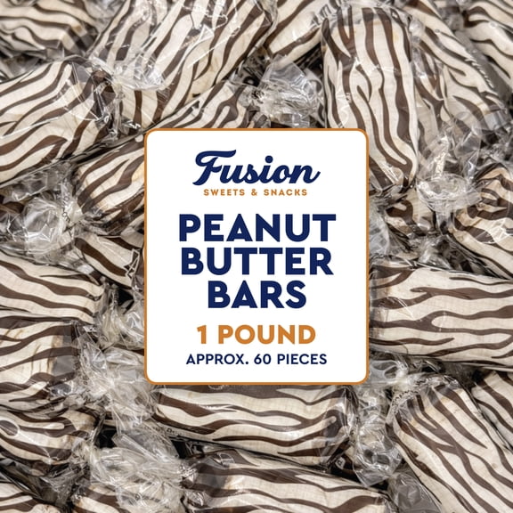 Peanut Butter Bars Candy - 1 Pound (Approx 60 Pieces), Peanut Butter Candy Bars In Bulk Bag, Individually Wrapped Old Fashioned Treats