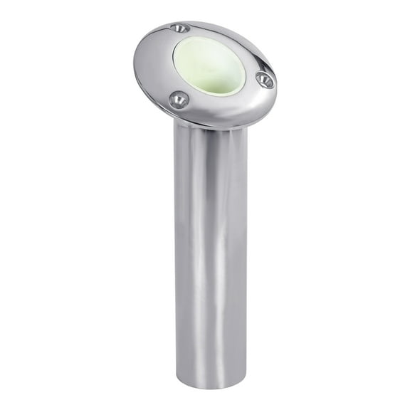 White Water 53321SC Round Heavy Duty Stainless Steel Rod Holders with Drain Tail (15 Degrees)