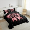 thumbnail image 4 of Feelyou Vintage Pink Bowknot Bedding Comforter Set for Women, Tribal Damask Flower Twin Comforter Sets, Wester Old Fashion Reversible Bedding Set, Breathable Home Decor, 2pcs, 4 of 9