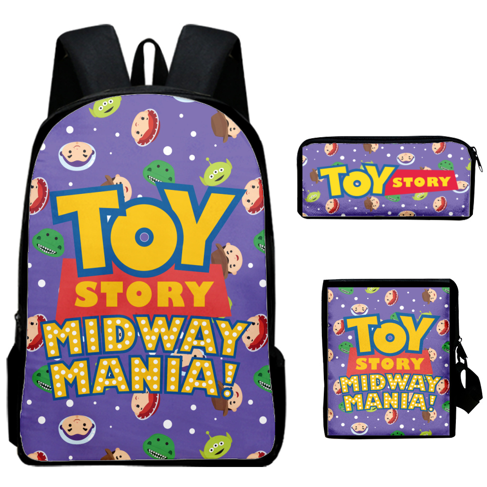 3Piece Backpack Anime Toy Story Backpack School Pen Case, Crossbody