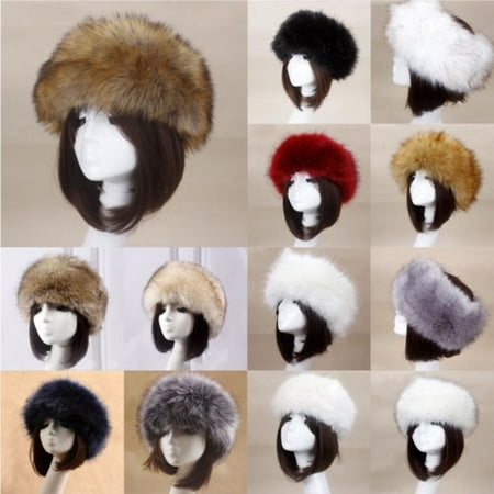 New Thick Fluffy Russian Cap Faux Fur Headband Hat Winter Earwarmer Ski Hats (Best Running Hat For Hot Weather)