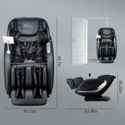 4D Full Body Massage Chair with Electric Footrest Zero Gravity Shiatsu Recliner with Heating, Thai Stretch, SL Track, Black - Upgrade Model (R8089 )