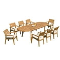 thumbnail image 4 of Grade-A Teak Dining Set: 8 Seater 9 Pc: 118" Oval Table And 8 Vellore Stacking Arm Chairs Outdoor Patio WholesaleTeak #51VL2609, 4 of 6