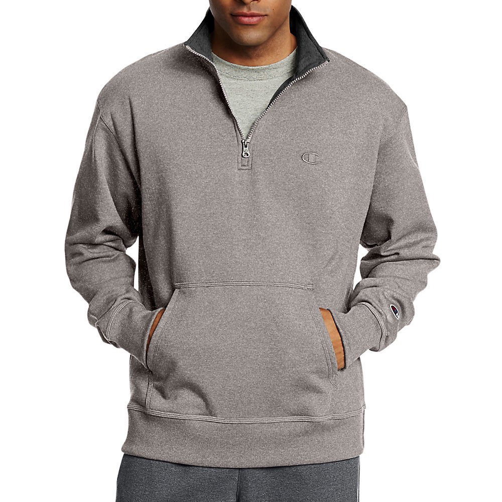 Champion Men's Powerblend® Fleece 1/4 Zip Pullover Oxford Grey M
