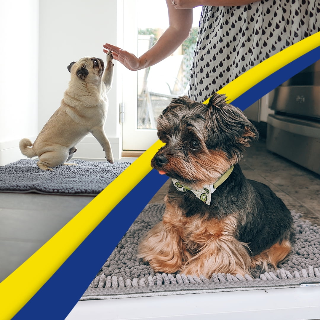Muddy Mat® | Super Absorbent Door Mat Indoor, Microfiber Quick Dry Chenille Entryway Rug, Non-Slip Front Door Mat, Indoor Mats for Entryway, Machine Washable Pet Rug, Grey 18"x28"