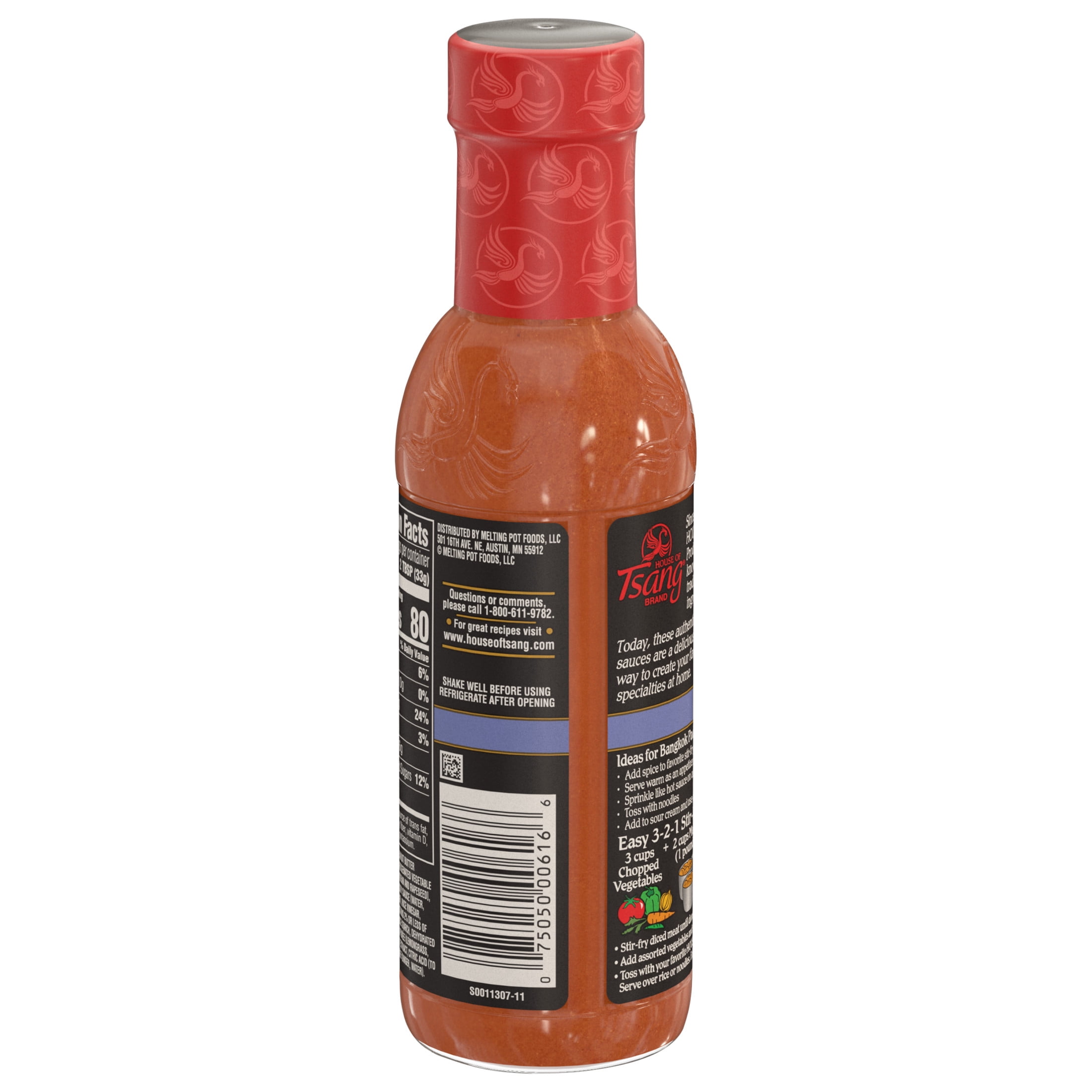 (4 pack) HOUSE OF TSANG Bangkok Peanut Sauce Liquid, Shelf-Stable, 11.5 oz Bottle