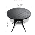 thumbnail image 3 of Round Aluminum Table with Umbrella Hole | Great for Sunny Outdoor Meals | Comes with Free Random-Color Seat Cushions, 3 of 3