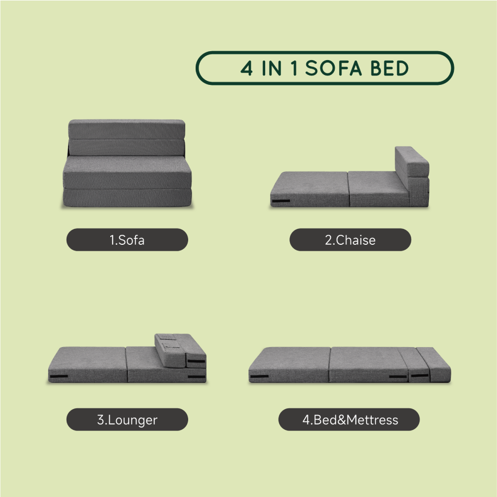 Z-HOM Folding Sofa Bed with Memory Foam, Dark Gray photo 4