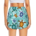 thumbnail image 4 of Uemuo Turtles And Sea Pattern Women's Athletic Shorts High Waisted Running Shorts with Liner Pockets Gym Elastic Workout Shorts-Small, 4 of 9