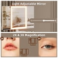 thumbnail image 3 of Escritorio de maquillaje HIGDBFE pequeño con espejo y luces, color blanco, 3 of 9