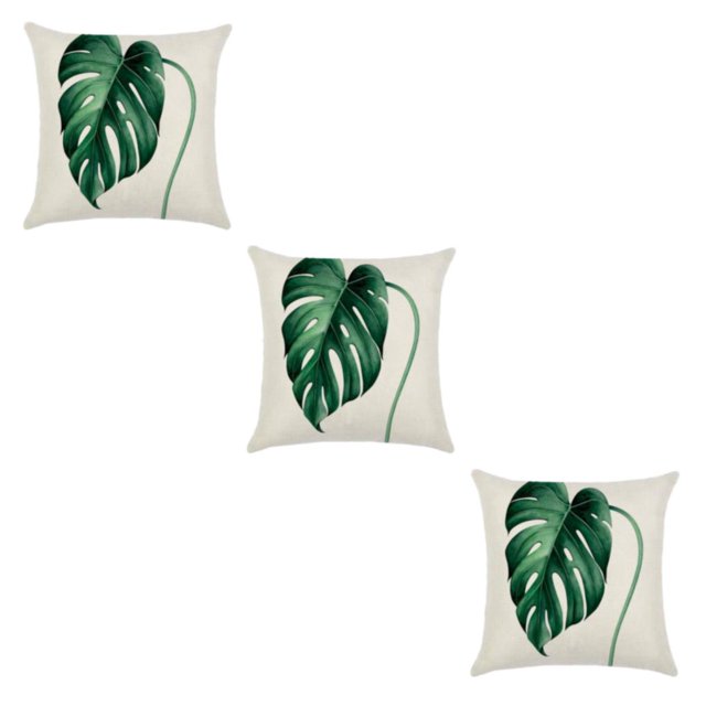 Moyic Fundas de cojines de hojas de lino para un ambiente relajante Fundas de cojines de sofá elegantes Funda de almohada cómoda Estilo 2 Type1 NO1