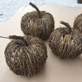 thumbnail image 4 of XHKUYI Halloween Wicker Pumpkin Decor 9.8 inch, Rustic Handmade Woven Grapevine Pumpkin, Halloween Centerpiece for Table, Mantel & Farmhouse Home, 4 of 4