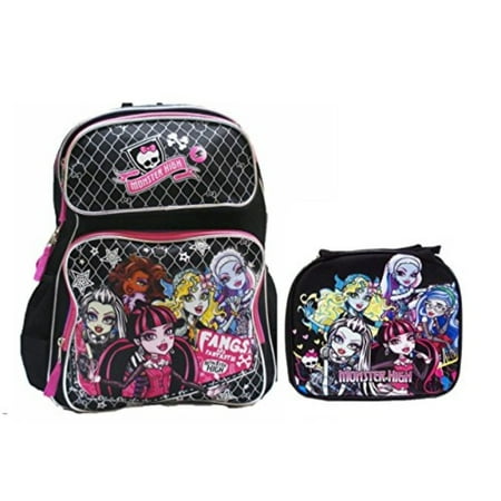 Backpack Insulated Bag - Monster High Large Backpack with Insulated Lunch Bag Set 2 Pcs .