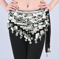 thumbnail image 2 of Levmjia Womens Midi Skirt Solid Color Sequins Solid Color Stretch Belly Dance Belly Performance Casual Skirt With For Party Vacation, 2 of 3