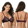 thumbnail image 4 of Curve Muse Women's Plus Size Push Up Add 1 and a half Cup Underwire Mesh Bra -2PK-BLACK,REDBLACK/BURGUNDY-42DDD, 4 of 7